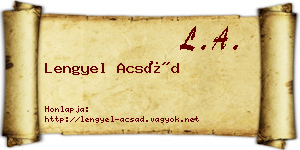 Lengyel Acsád névjegykártya
